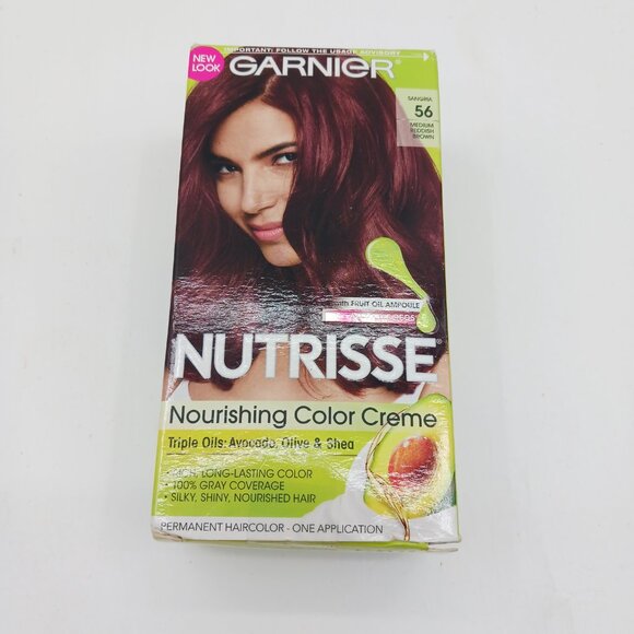 Garnier Nutrisse Nourishing Color Creme #56 Medium Reddish Brown With Avocado - Picture 6 of 8
